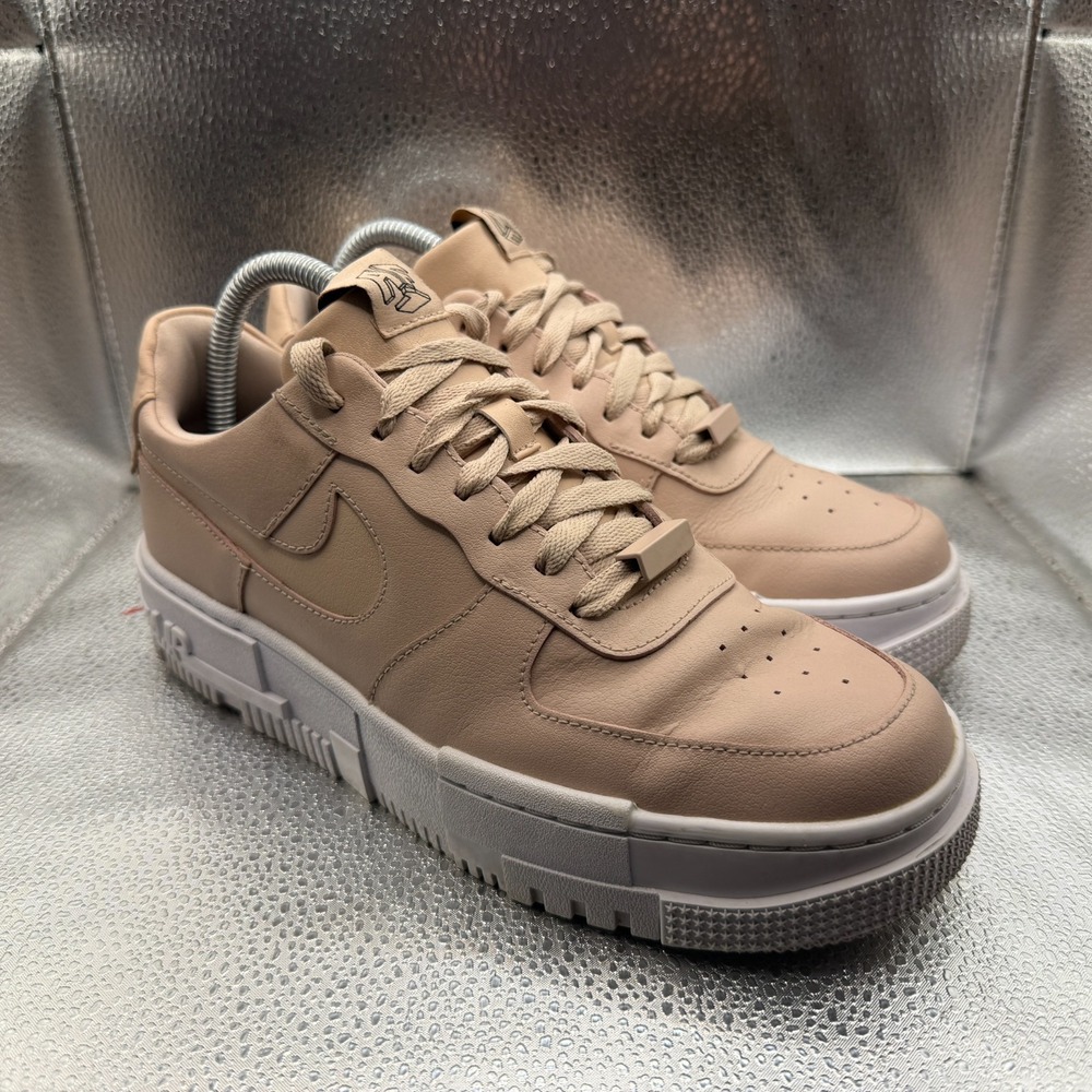 Size 8.5  Nike Air Force 1 Pixel Particle Beige White Womens Sneakers CK6649-200